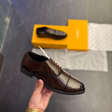 Men's Black Patent Formal Derby Shoes - Premium Showroom Quality