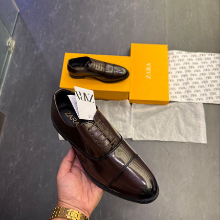 Men's Black Patent Formal Derby Shoes - Premium Showroom Quality